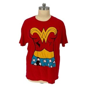 Wonder Woman Graphic T-Shirt Red 100% Cotton Costume Print 3XL